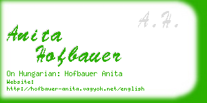 anita hofbauer business card